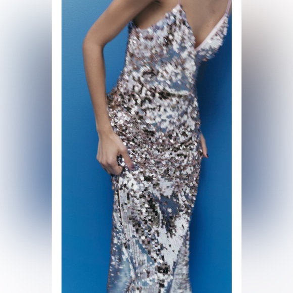 Zara Sequin Strappy Dress - Picture 3 of 4